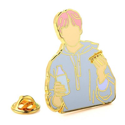 Wholesale Metal Crafts Gold Plated Handsome Man Pin