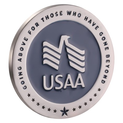 Coin Factory Soft Enamel 2D Silver Plate Going Above for Those Who Have Gona Beyond USAA Coin